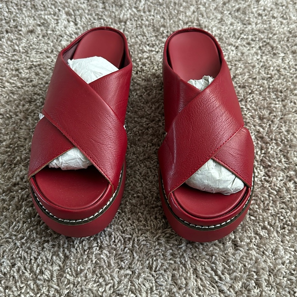 Red wedge Sandals